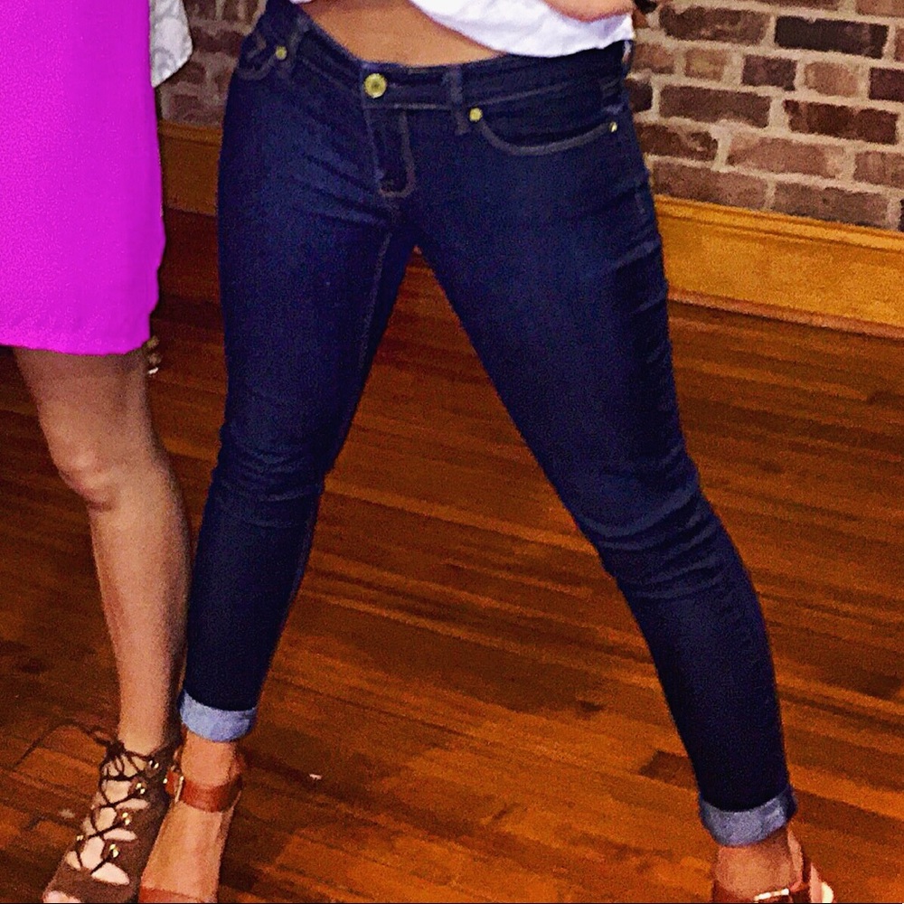Dark wash ankle skinny jeans